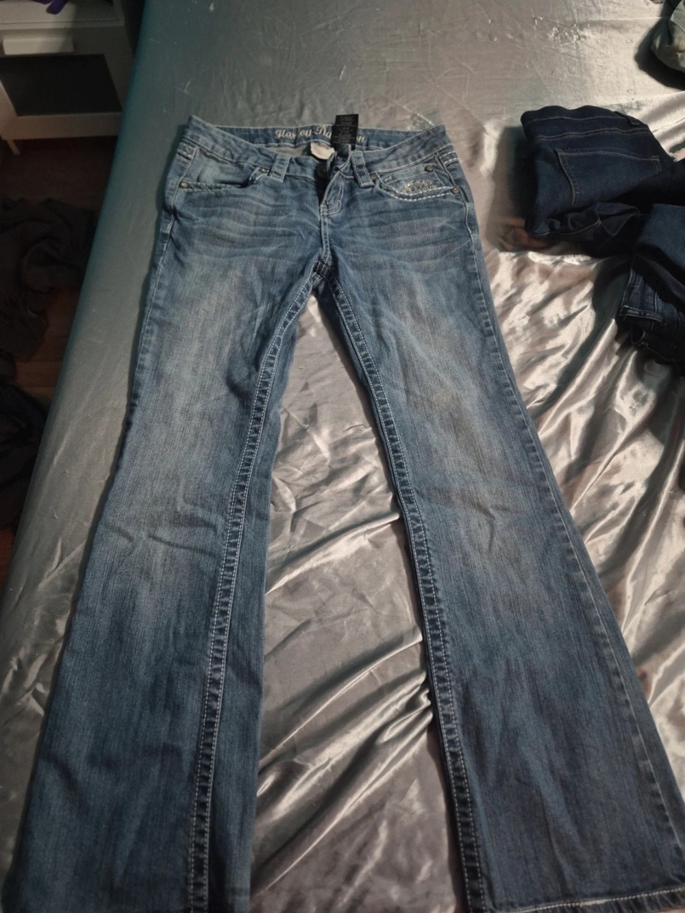 Harley-Davidson Women's Faded Blue Flare Jeans